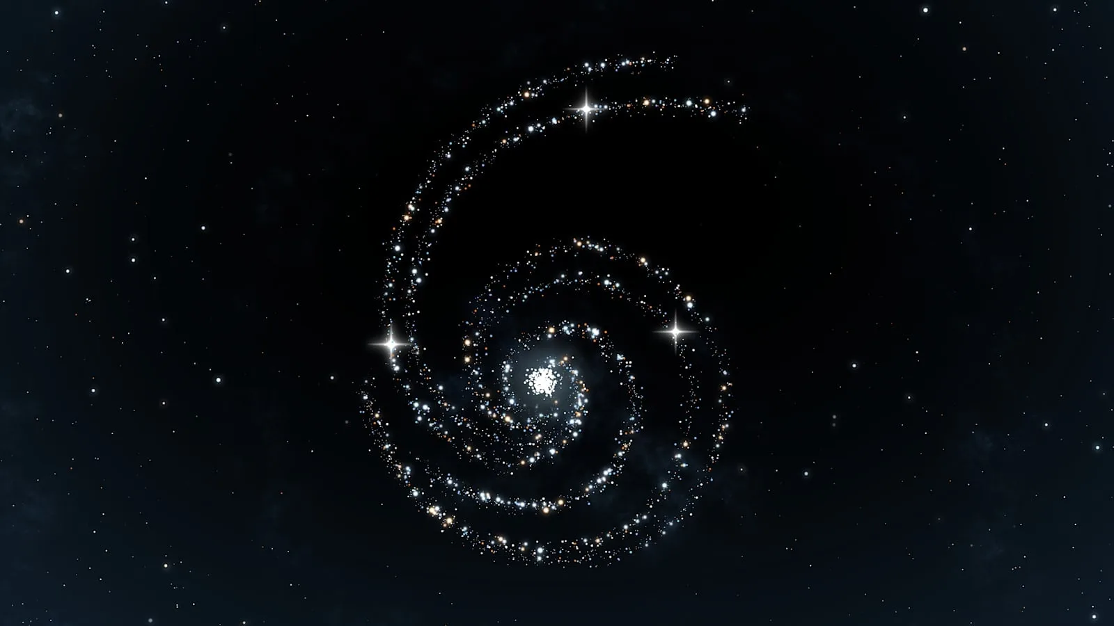Arte oficial do GPT-6: uma espiral de estrelas em forma do número 6 sobre fundo escuro