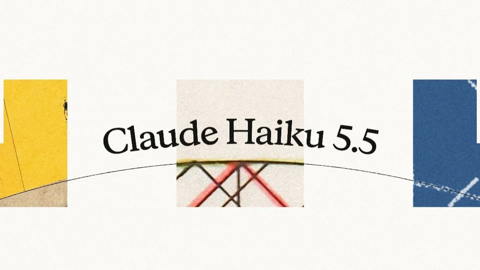 Arte oficial do lançamento com o nome Claude Haiku 5.5 sobre fundo claro com formas coloridas