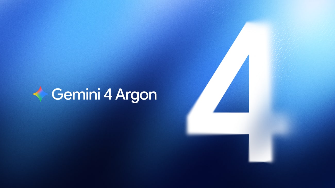 Arte oficial do Gemini 4 Argon, modelo anunciado pelo Google em 30 de setembro